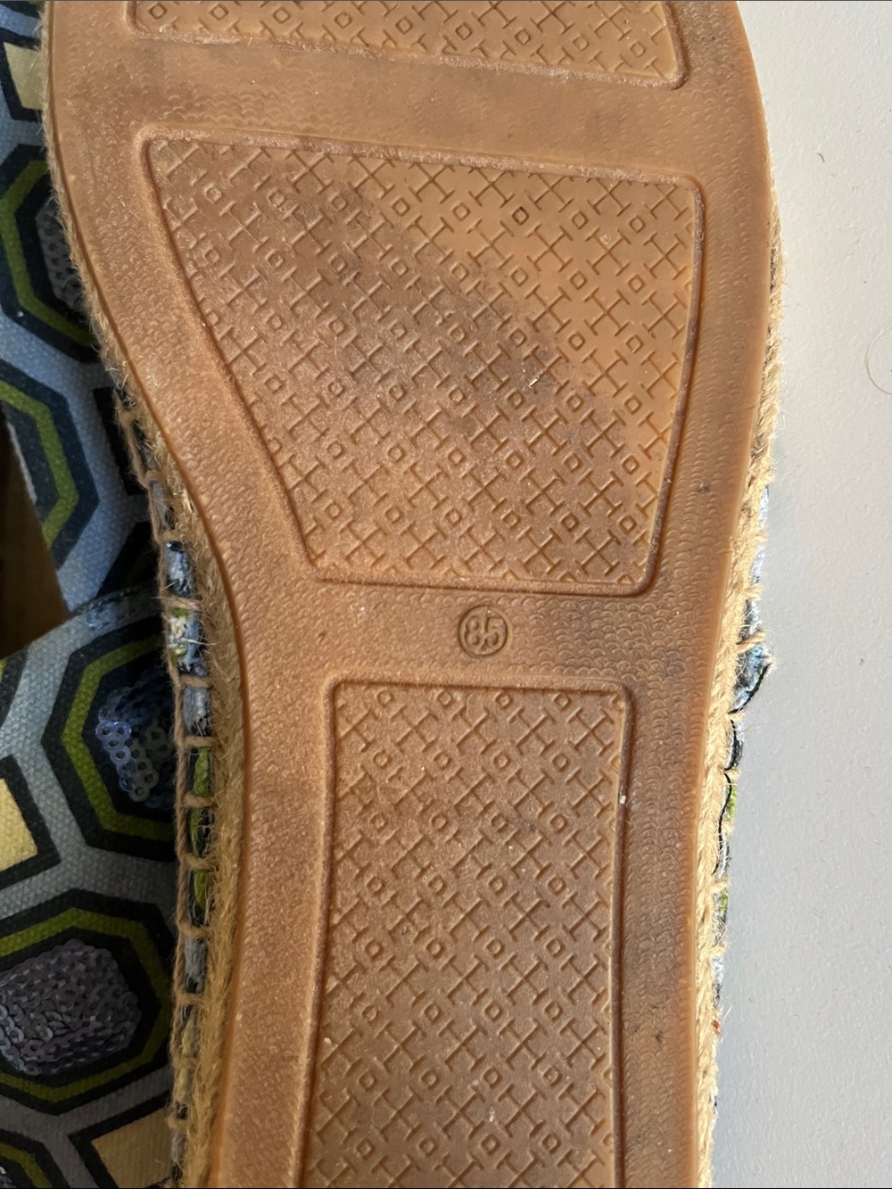 Tory Burch Blue and Green Hexagon Espadrille Flats 8.5 - Picture 3 of 3